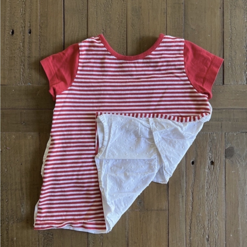 Hanna andersson red striped eyelet tee